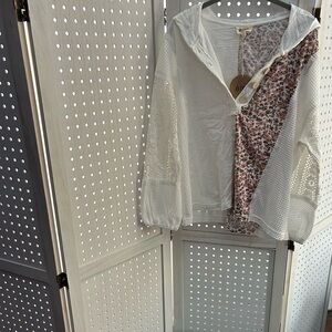 Floral Patchwork White Blouse